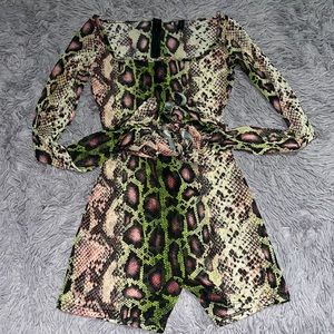 Mesh Snakeskin Rumper (Boutique)